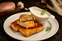 Блины с мясом (курица) (обжаренные)