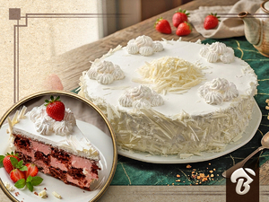 Торт Шахматный с клубничным кремом, весовое